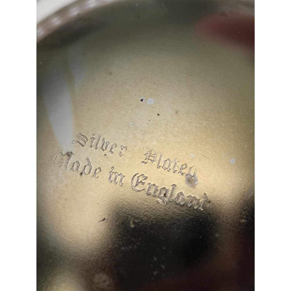 Vintage English Silver Plated Roll Top Butter Dish Caviar Revolving Dome 5" - Picture 10 of 10